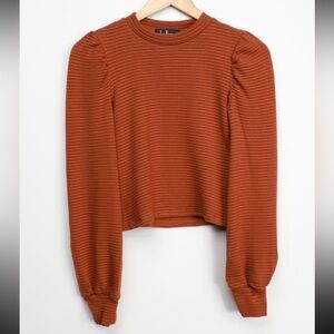 Ribbed Balloon Sweater Top